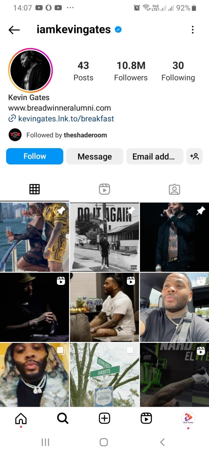 Kevin Gates Instagram Story Video What Kevin Gates posted on IG Story